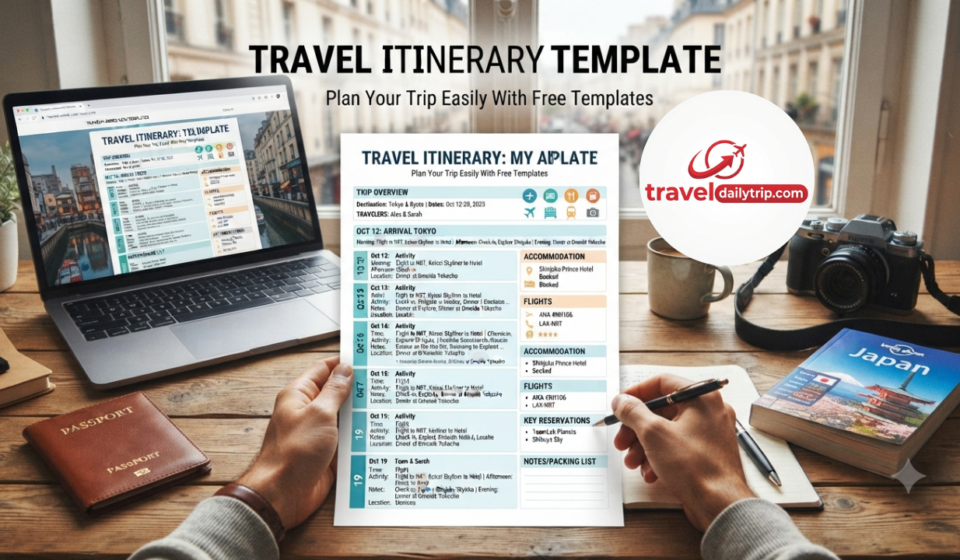 travel itinerary template